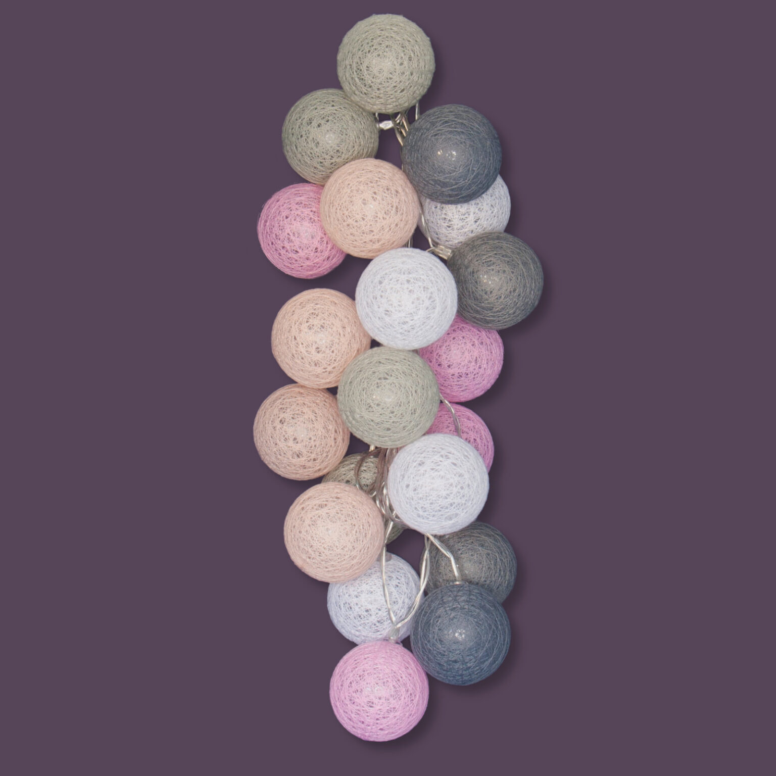 20 Cotton Ball Fairy Lights USB or Battery Operated LED String Lights