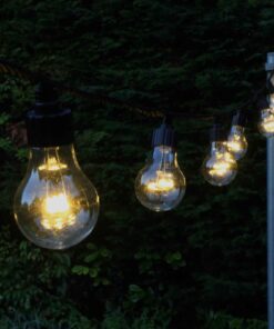 Professional Connectable Warm White Festoon A60 IP67 Lights on Black Cable 5m