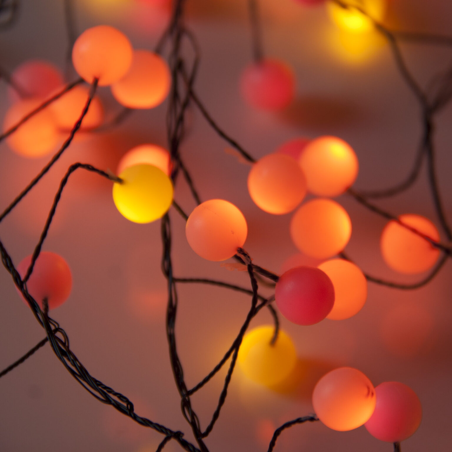 Sunset® Berry Cluster Lights on Black Wire. 120 Red, Orange/ Amber and