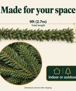 Alternative view of Luxury Artificial Christmas Garland 9ft (270cm) | Realistic Fraser Fir