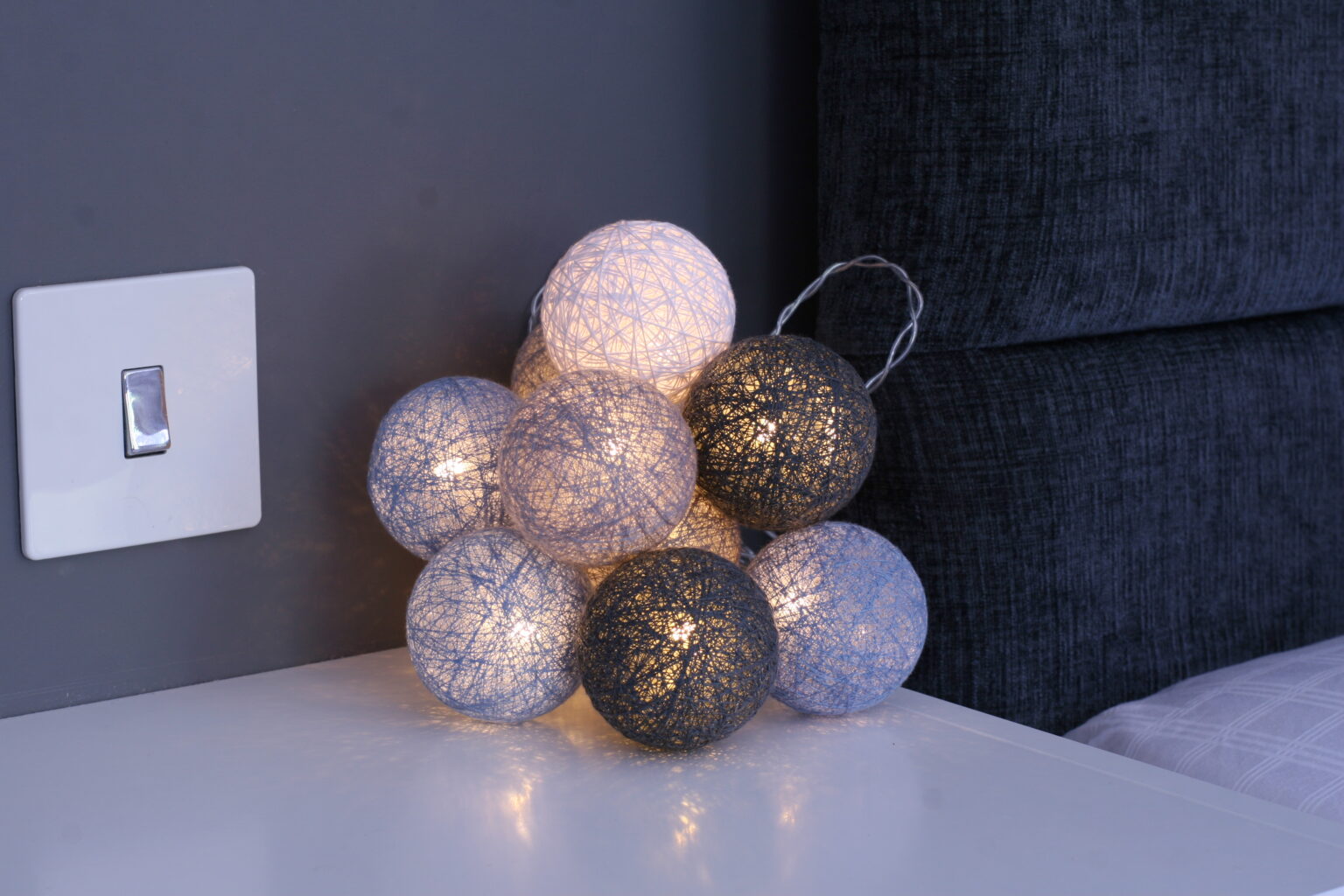 10 Cotton Ball Fairy Lights USB or Battery Operated LED String Lights