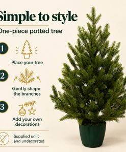 Potted Artificial Christmas Tree, 3.6ft Realistic Fraser Fir - Image 6