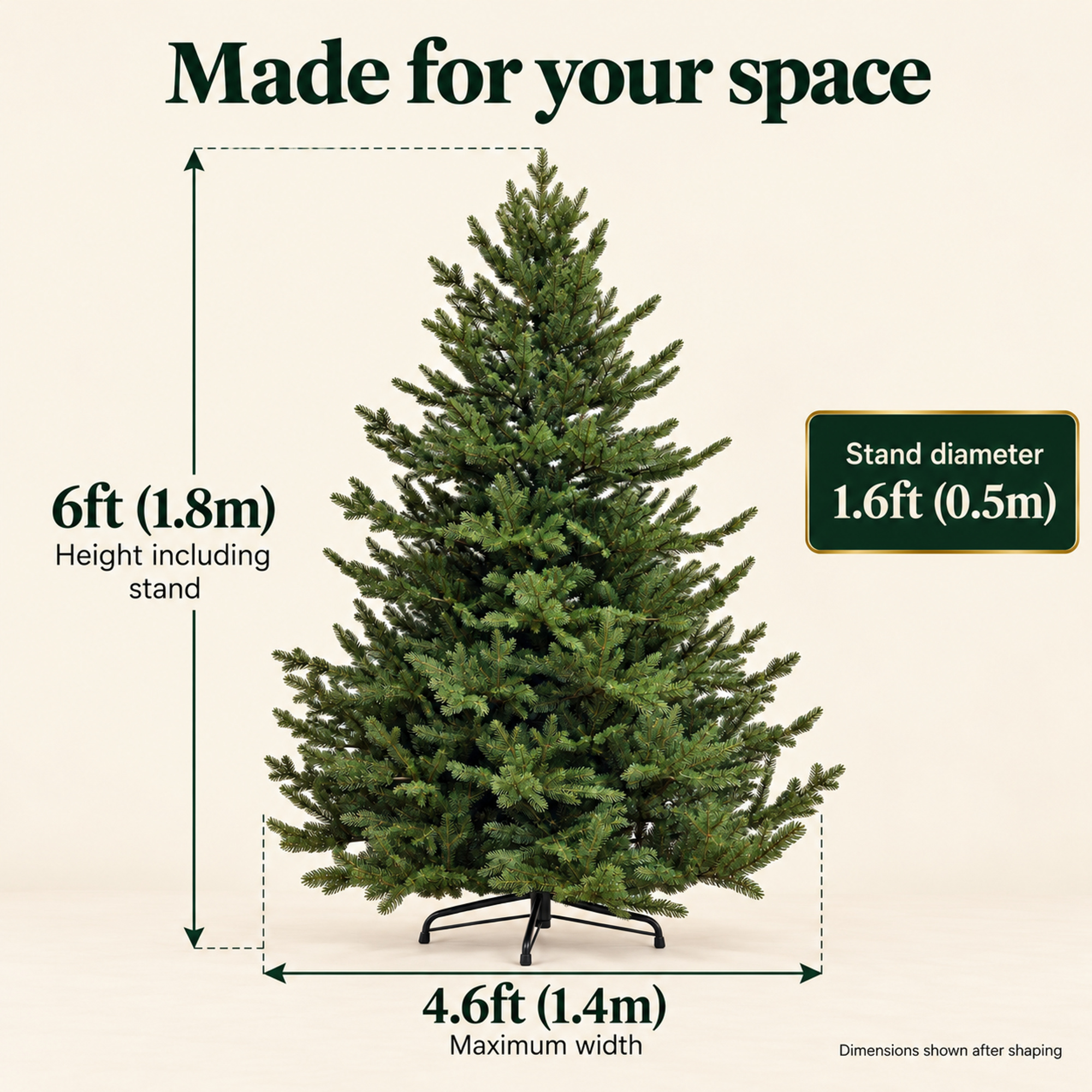 6ft Realistic PE Christmas Tree | Qbis 1.8m Fraser Fir made in Ukraine - Image 2