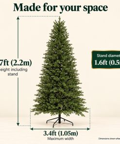 Alternative view of Slim 7ft plus Realistic PE Christmas Tree UK | Qbis 2.2m Norway Spruce made in Ukraine