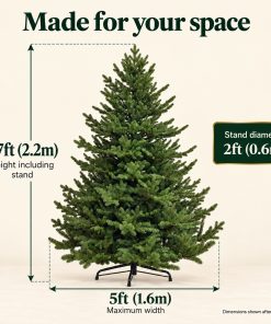 Alternative view of 7ft Realistic PE Christmas Tree | Qbis 2.2m Hinged Fraser Fir made in Ukraine