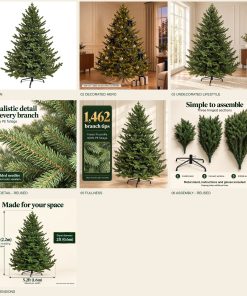 7ft Realistic PE Christmas Tree | Qbis 2.2m Hinged Fraser Fir made in Ukraine - Image 8