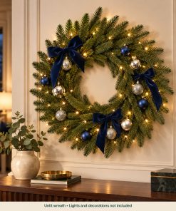 Luxury Artificial Christmas Wreath, 68cm Realistic Fraser Fir - Image 8