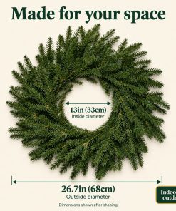 Alternative view of Luxury Artificial Christmas Wreath, 68cm Realistic Fraser Fir