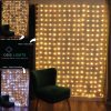 320 RGB Curtain Lights on Silver Wire. Plug in Fairy Lights with Remote.
